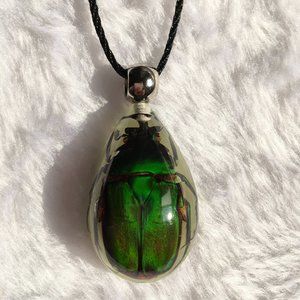 Necklace pendant, Scarab amber jewelry from nature
